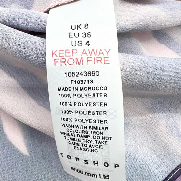 Topshop Love At First Scroll Blouse Womens 4‎ Tie Dye Fairycore Bohemian Whimsy - Picture 12 of 14